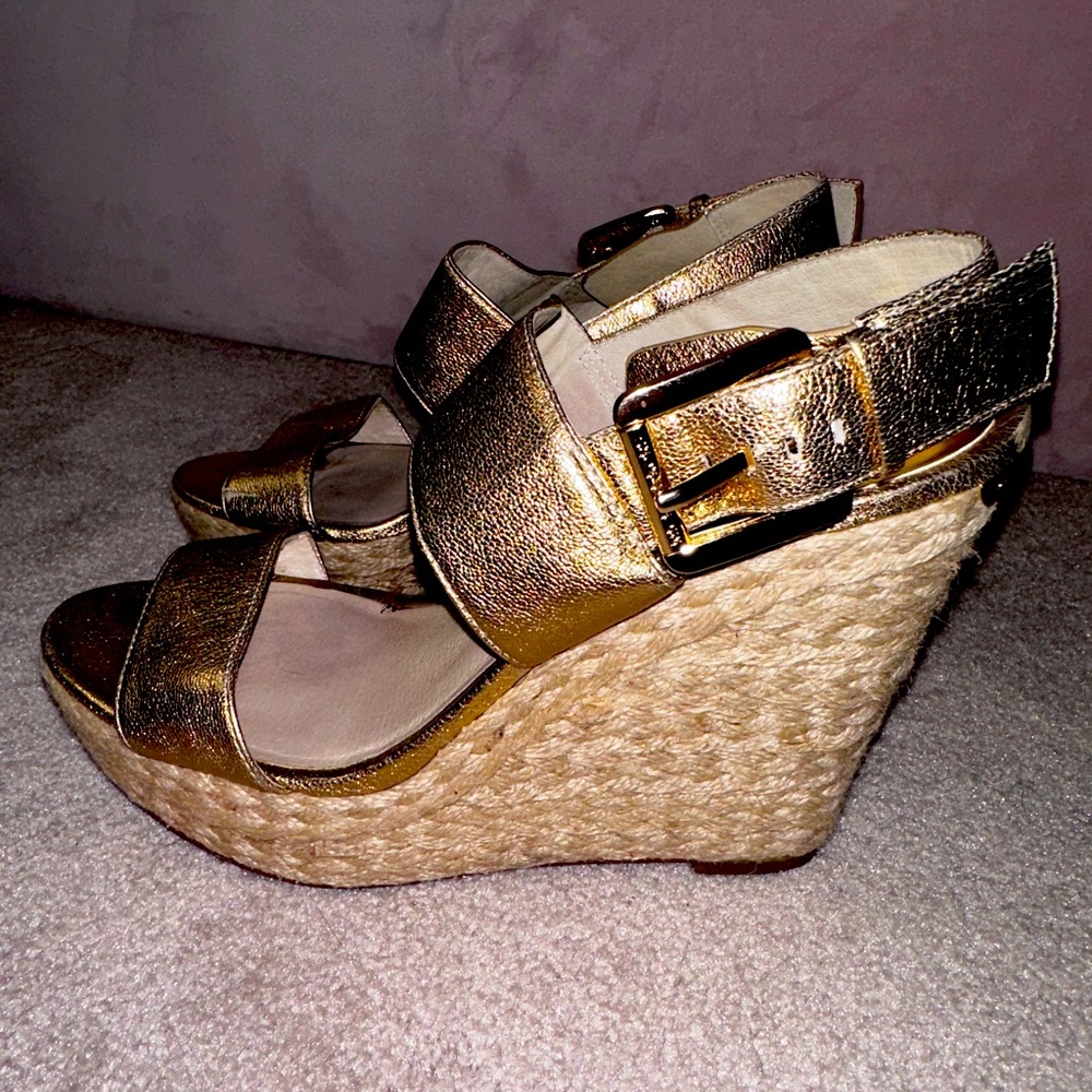 Michael Kors gold espadrilles